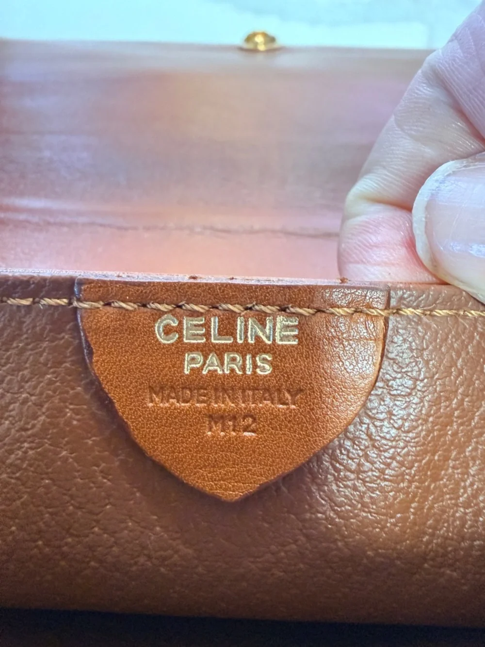 Celine Calfskin Leather Flap Bag with Gold Celine Logo Charm - Picture 10 of 15